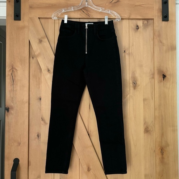 Agolde Denim - AGOLDE Exposed Zipper High Rise Jeans Black Size 24